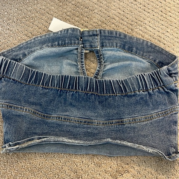 NWT Denim crop top - Picture 2 of 2